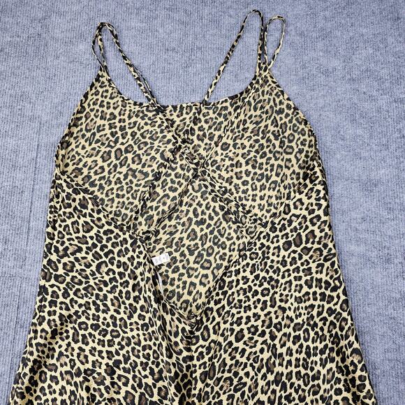 Vintage Victoria's Secret Dress Womens XL Leopard Animal Print Maxi Slip Gown - Picture 9 of 9